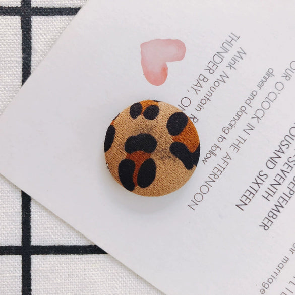 Earrings Alloy And Cloth Leopard Print Round Diy Jewelry Accessories