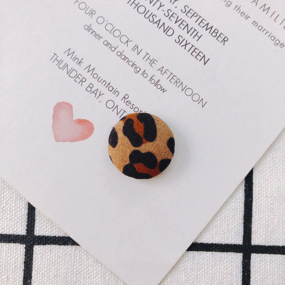 Earrings Alloy And Cloth Leopard Print Round Diy Jewelry Accessories