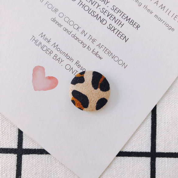 Earrings Alloy And Cloth Leopard Print Round Diy Jewelry Accessories
