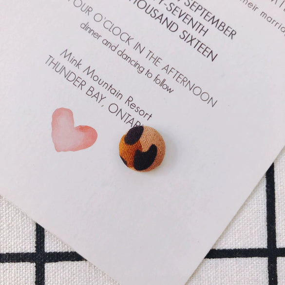 Earrings Alloy And Cloth Leopard Print Round Diy Jewelry Accessories