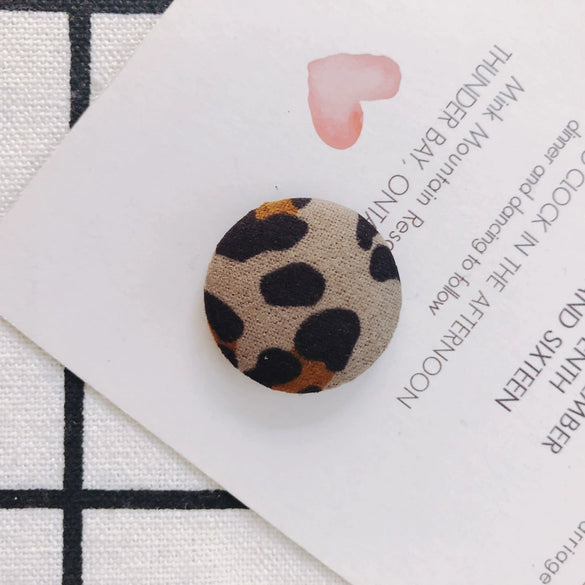 Earrings Alloy And Cloth Leopard Print Round Diy Jewelry Accessories