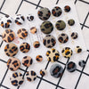 Earrings Alloy And Cloth Leopard Print Round Diy Jewelry Accessories
