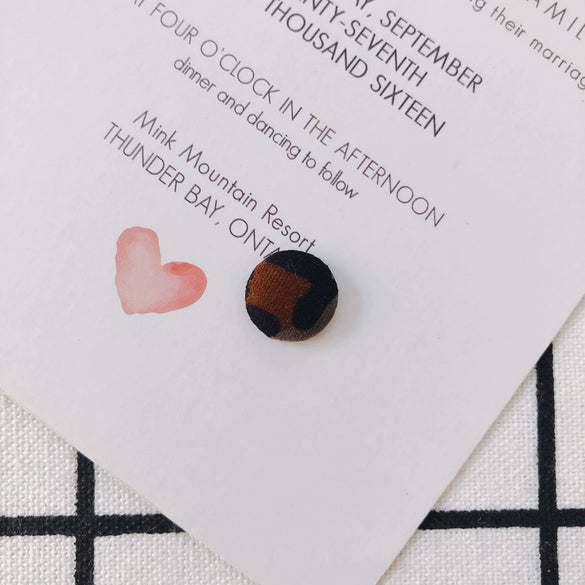 Earrings Alloy And Cloth Leopard Print Round Diy Jewelry Accessories