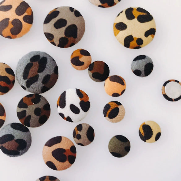 Earrings Alloy And Cloth Leopard Print Round Diy Jewelry Accessories