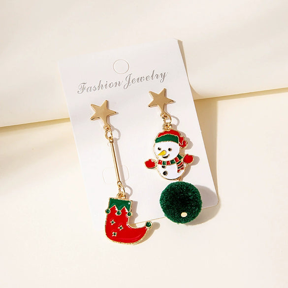 Earrings Alloy Geometric Tassel Boots Christmas Style Baking Paint For Women