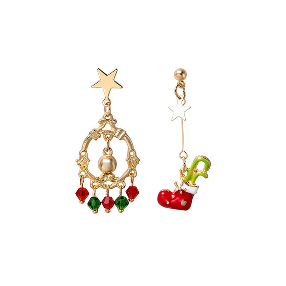 Earrings Alloy Geometric Tassel Boots Christmas Style Baking Paint For Women
