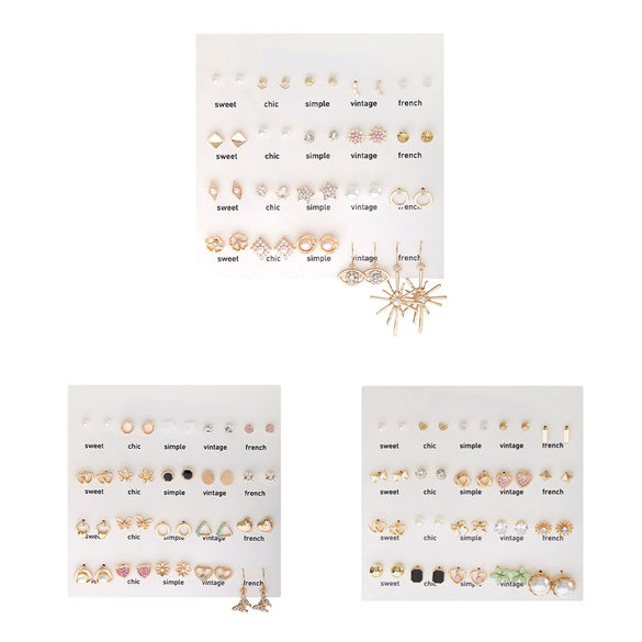 Earrings Alloy Imitation Pearl Diamond Geometric Simple Style For Women