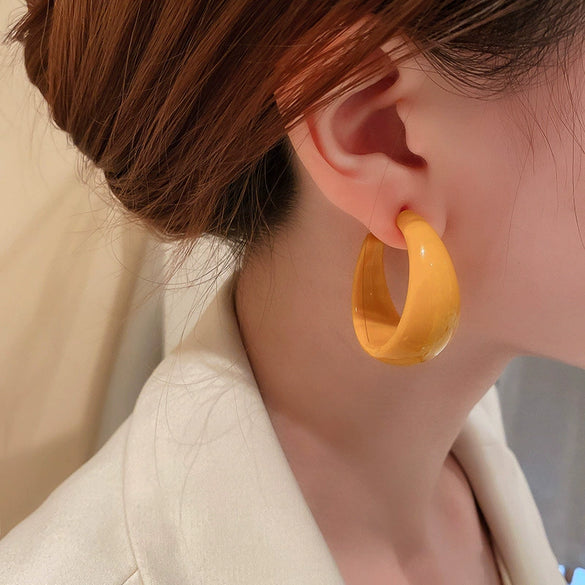 Earrings Alloy Retro Oil Dropping Geometric Style For Women