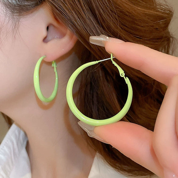 Earrings Alloy Retro Oil Dropping Geometric Style For Women