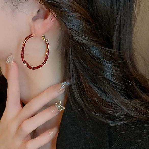 Earrings Alloy Retro Oil Dropping Geometric Style For Women