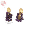 Earrings Amethyst Copper 925 Silver Needle Geometric Light Luxury Style