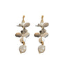 Earrings Artificial Pearl Petal Tassel Iron Handmade Flower Style
