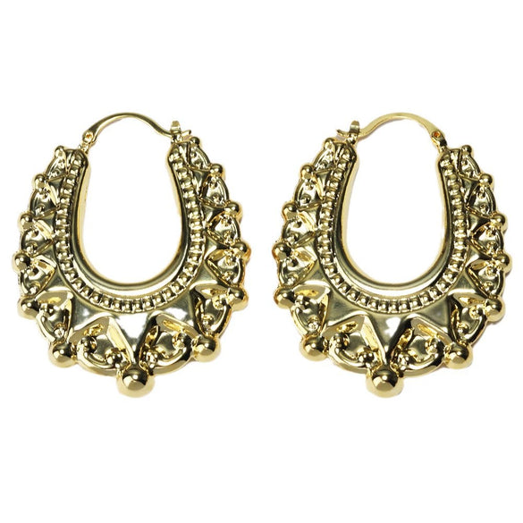 Earrings Brass Copper Plated Thick Gold Star Hollow Light Luxury Highend Women