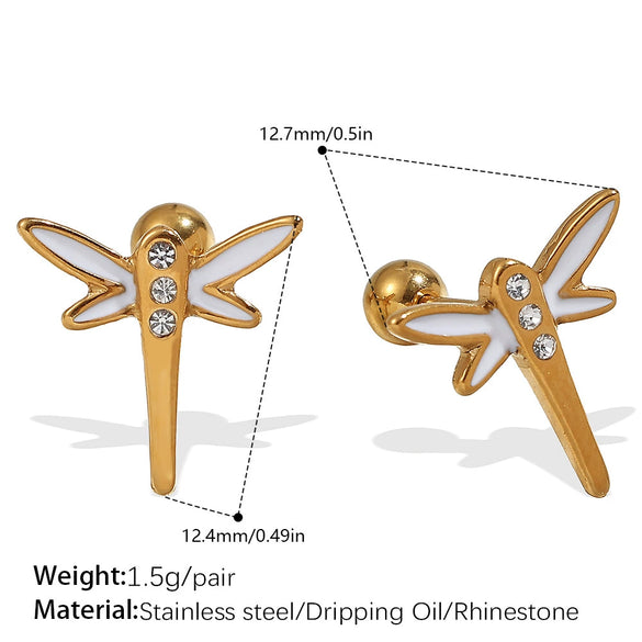 Earrings Butterfly Niche 316L Stainless Steel 18K Goldplated Electroplated Jewelry For Women