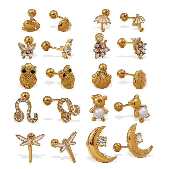 Earrings Butterfly Niche 316L Stainless Steel 18K Goldplated Electroplated Jewelry For Women