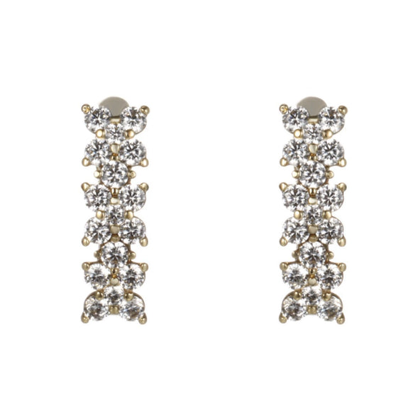 Earrings Copper Alloy Gold Plated Inlaid Zircon Flower Design