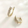 Earrings Copper Alloy Gold Plated Inlaid Zircon Flower Design