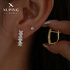 Earrings Copper Alloy Gold Plated Inlaid Zircon Flower Design