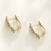 Earrings Copper Alloy Gold Plated Inlaid Zircon Flower Design