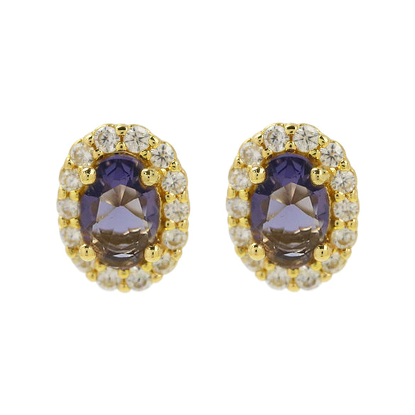 Earrings Copper Birthstone Electroplating