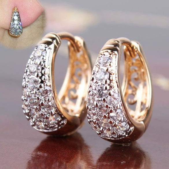 Earrings Copper Constellation Geometric Minimalist Micro Inlaid Zircon Electroplating