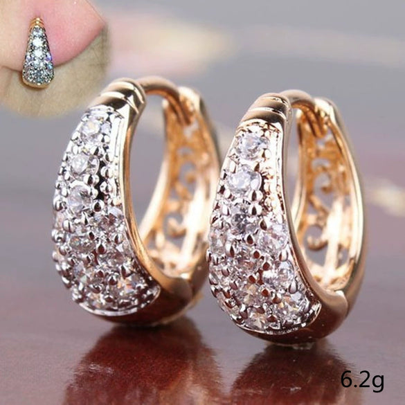 Earrings Copper Constellation Geometric Minimalist Micro Inlaid Zircon Electroplating