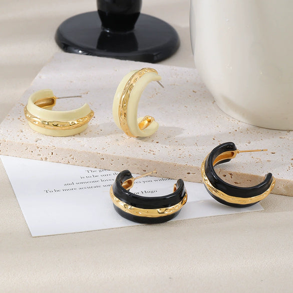 Earrings Copper Geometric Electroplating