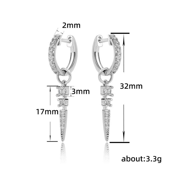 Earrings Copper Geometric Hiphop Street Style For Men And Women Couple