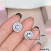 Earrings Copper Geometric Round Diamond Zircon For Female