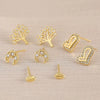 Earrings Copper Geometric Style Heart Shape Inlaid With Zirconium Electroplated For Women