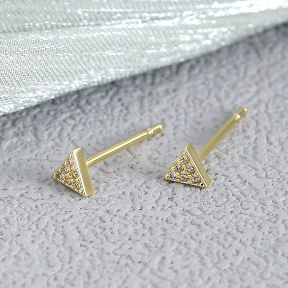 Earrings Copper Geometric Style Heart Shape Inlaid With Zirconium Electroplated For Women