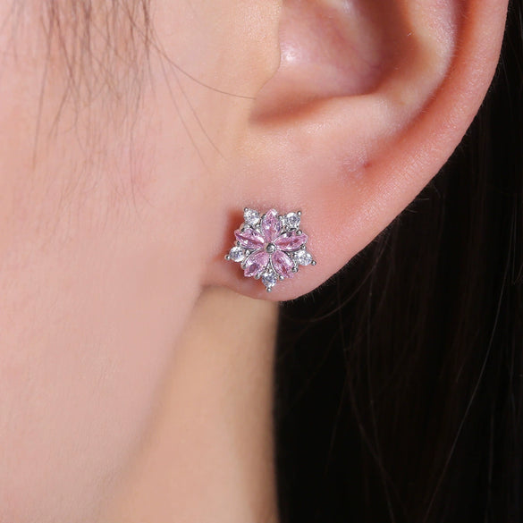 Earrings Copper Geometric Style With Diamond Zircon