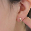 Earrings Copper Geometric Zircon Female Elegant Simple Design