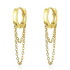 Earrings Copper Geometric Zircon Long Tassel Circle Double Chain Sweet Cool Style