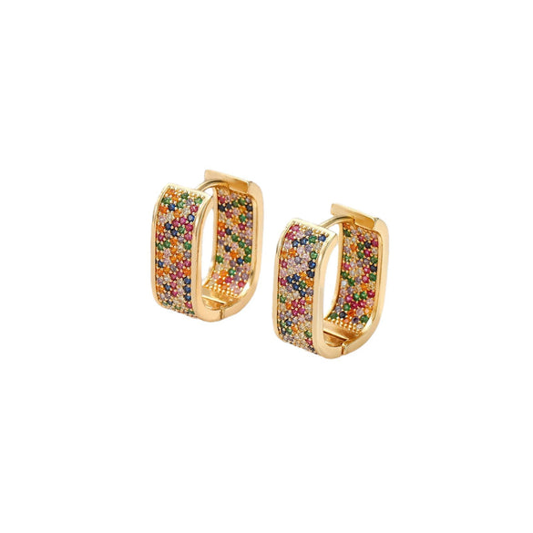 Earrings Copper Geometric Zirconia Light Luxury