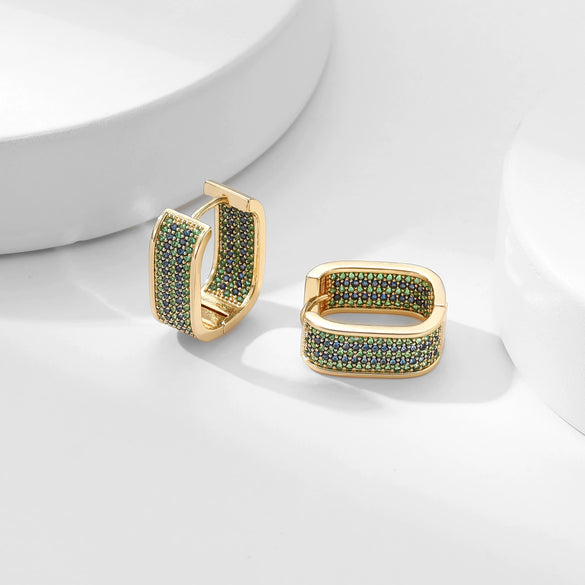 Earrings Copper Geometric Zirconia Light Luxury