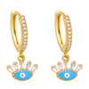 Earrings Copper Goldplated Artificial Gemstones And Semiprecious Stones Devil's Eye Style