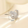 Earrings Copper Heart Bow Inlaid Zircon Fresh Sweet Cool Girl Style