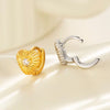 Earrings Copper Heart Bow Inlaid Zircon Fresh Sweet Cool Girl Style