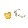 Earrings Copper Heart Bow Inlaid Zircon Fresh Sweet Cool Girl Style