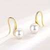 Earrings Copper High Imitation Fresh Water Pearl Geometric Electroplated 18K Real Gold Ear Hook