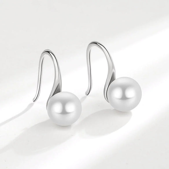 Earrings Copper High Imitation Fresh Water Pearl Geometric Electroplated 18K Real Gold Ear Hook