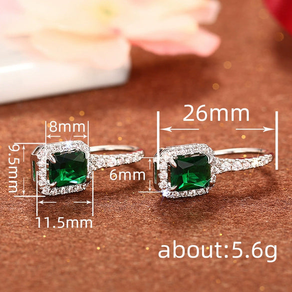 Earrings Copper Highend Geometric Zirconia Inlaid
