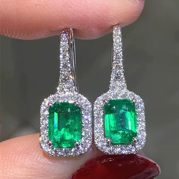 Earrings Copper Highend Geometric Zirconia Inlaid