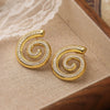 Earrings Copper Inlaid With Pearls Light Luxury Style Heart Bow Drop Shape