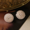 Earrings Copper Inlaid With Pearls Light Luxury Style Heart Bow Drop Shape