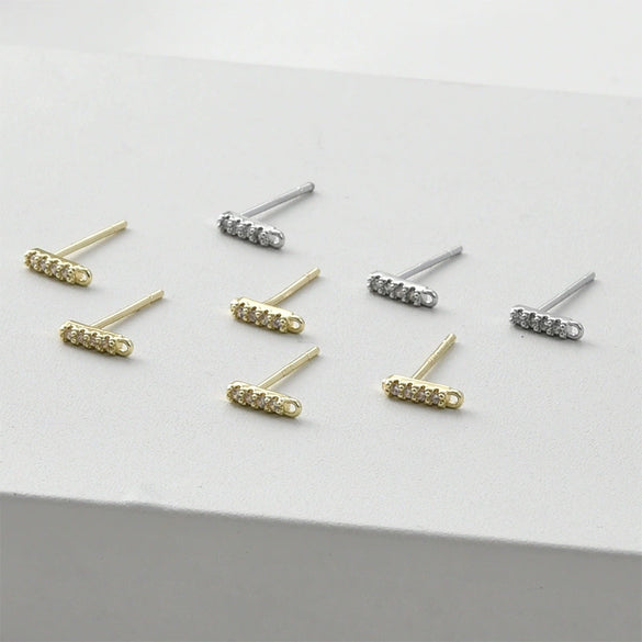Earrings Copper 14K Goldfilled Minimalist Geometric Electroplating 925 Silver Needle Handmade