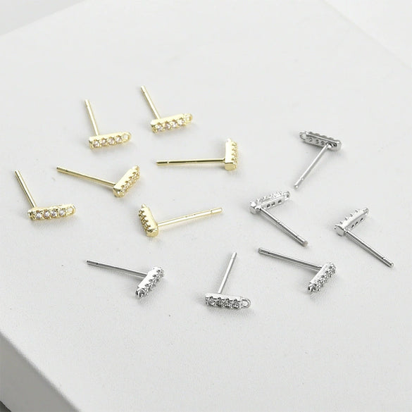 Earrings Copper 14K Goldfilled Minimalist Geometric Electroplating 925 Silver Needle Handmade