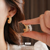 Earrings Copper 18K Real Gold Electroplated Geometric Cshaped For Women Highend Luxury