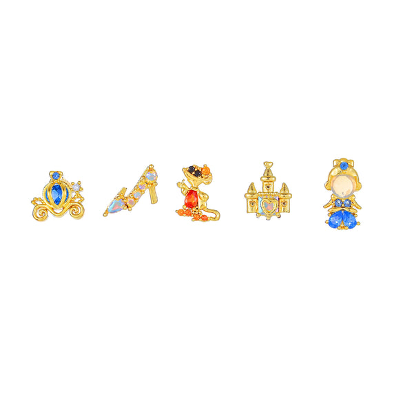 Earrings Copper Light Luxury Cartoon Characters Pumpkin Car Crystal Shoes Zircon
